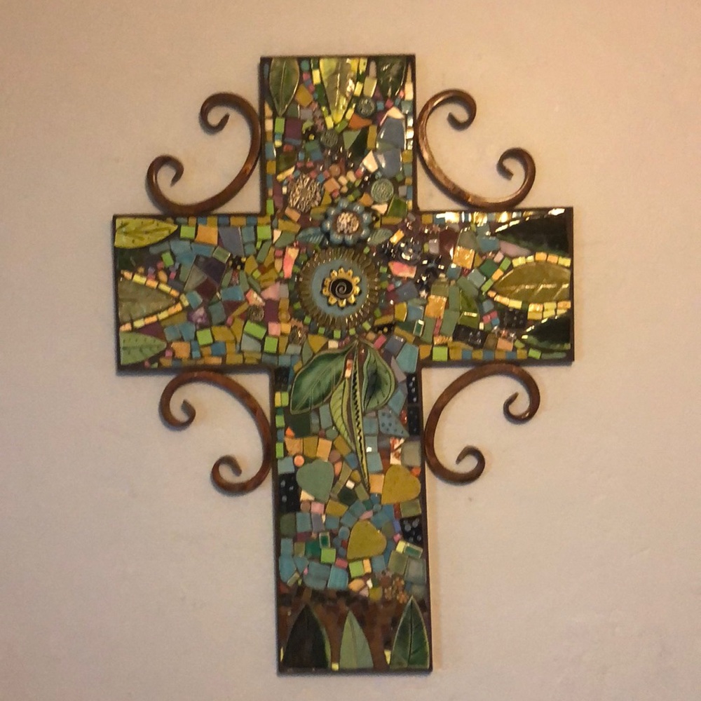 Mosaic & Metal Cross Hand Made